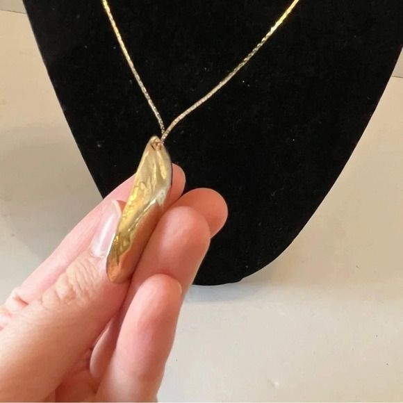 Vintage Park Lane Gold Dipped Large Sea Shell Pendant Necklace 14” Chain - Picture 4 of 8